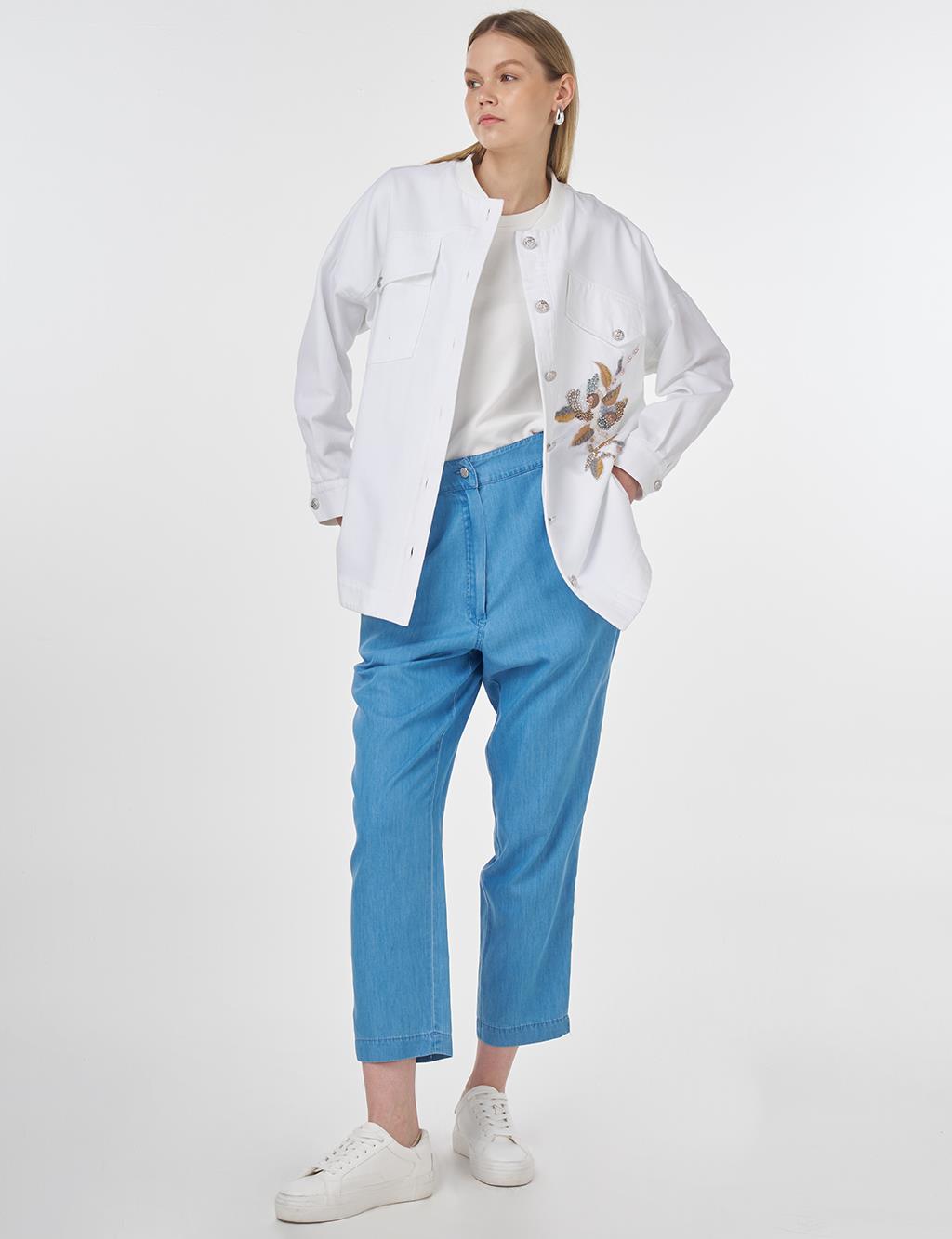 Embroidered Canvas Jacket Optic White 