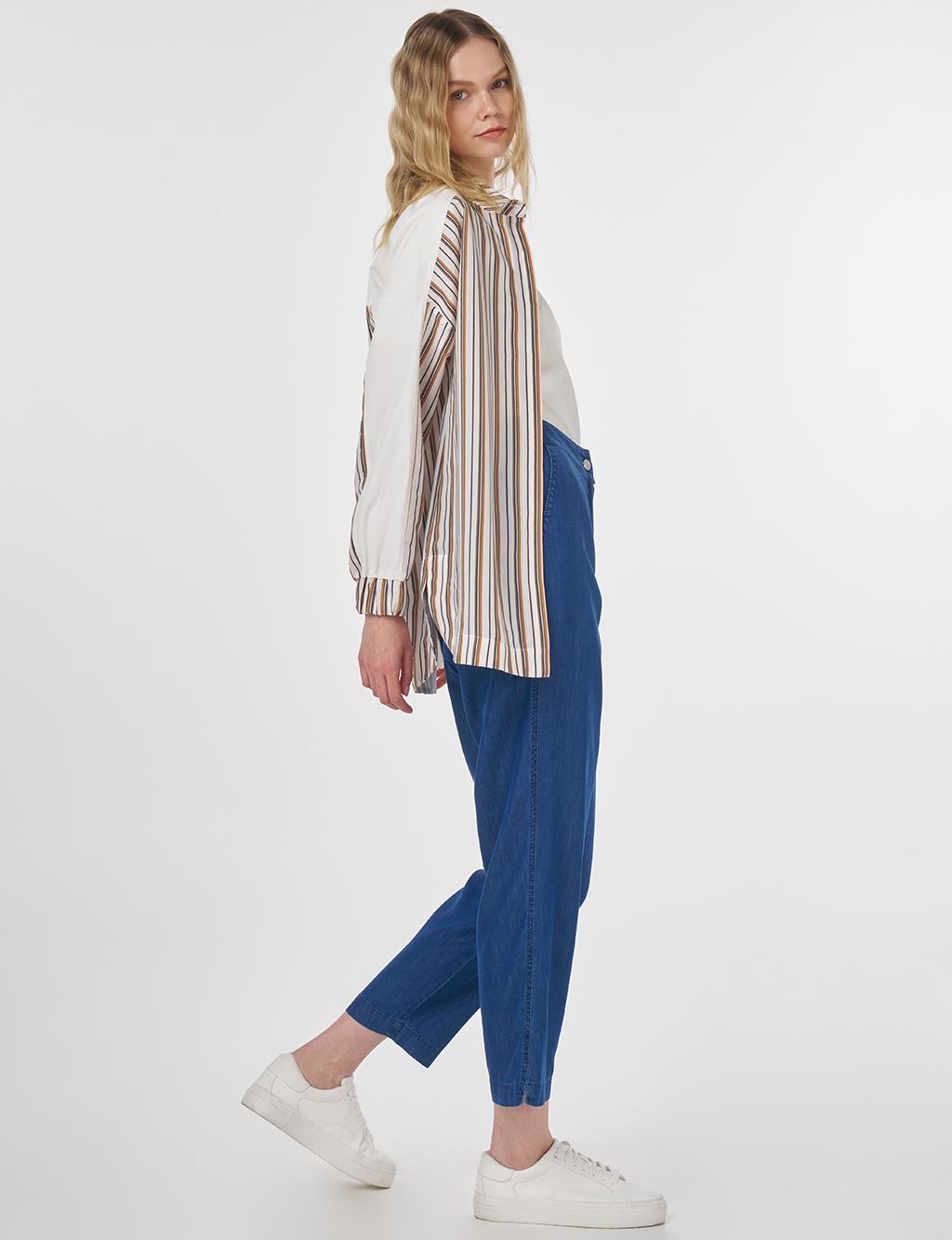 Stone-Embellished Modal Tunic Tobacco 