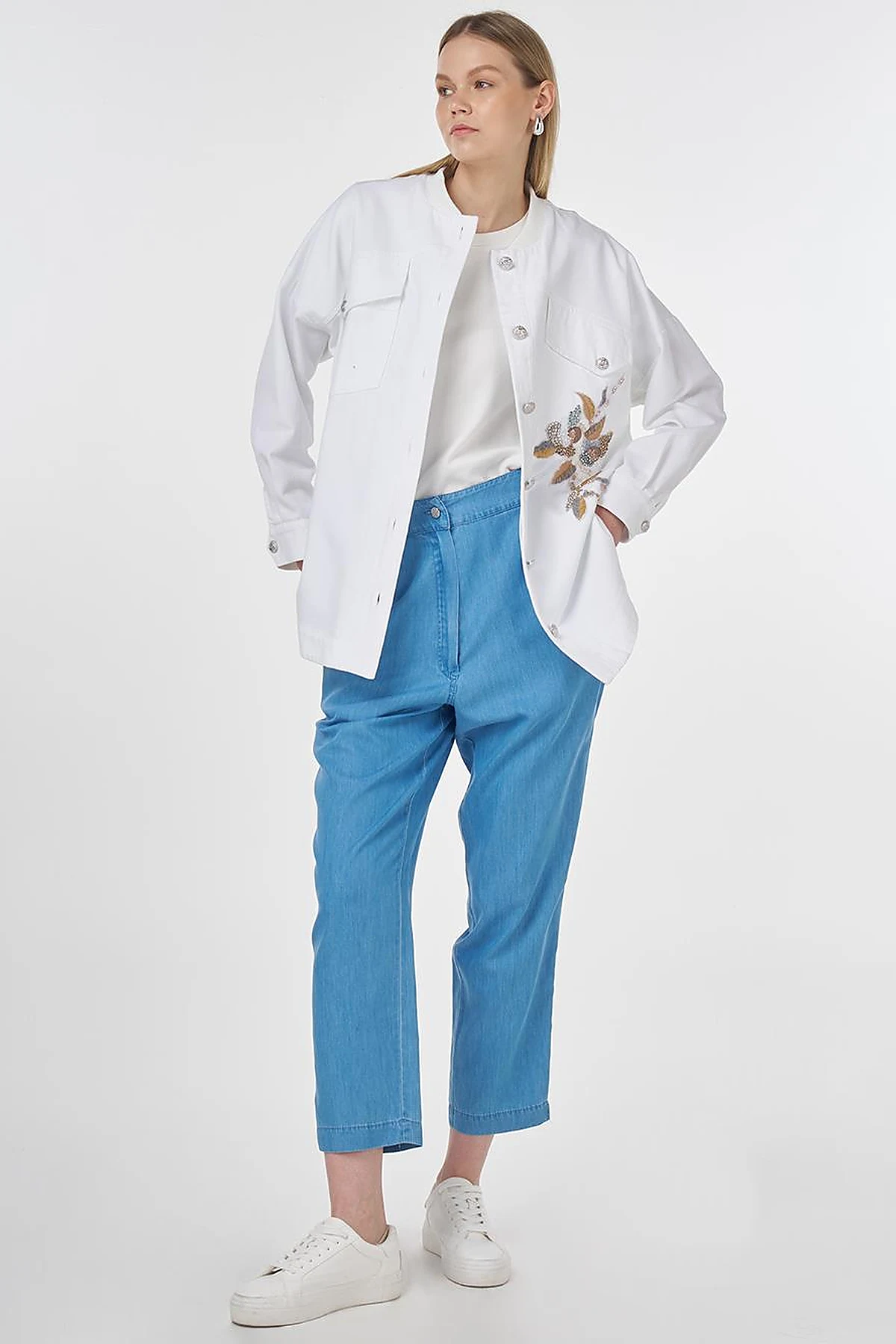Embroidered Canvas Jacket Optic White 