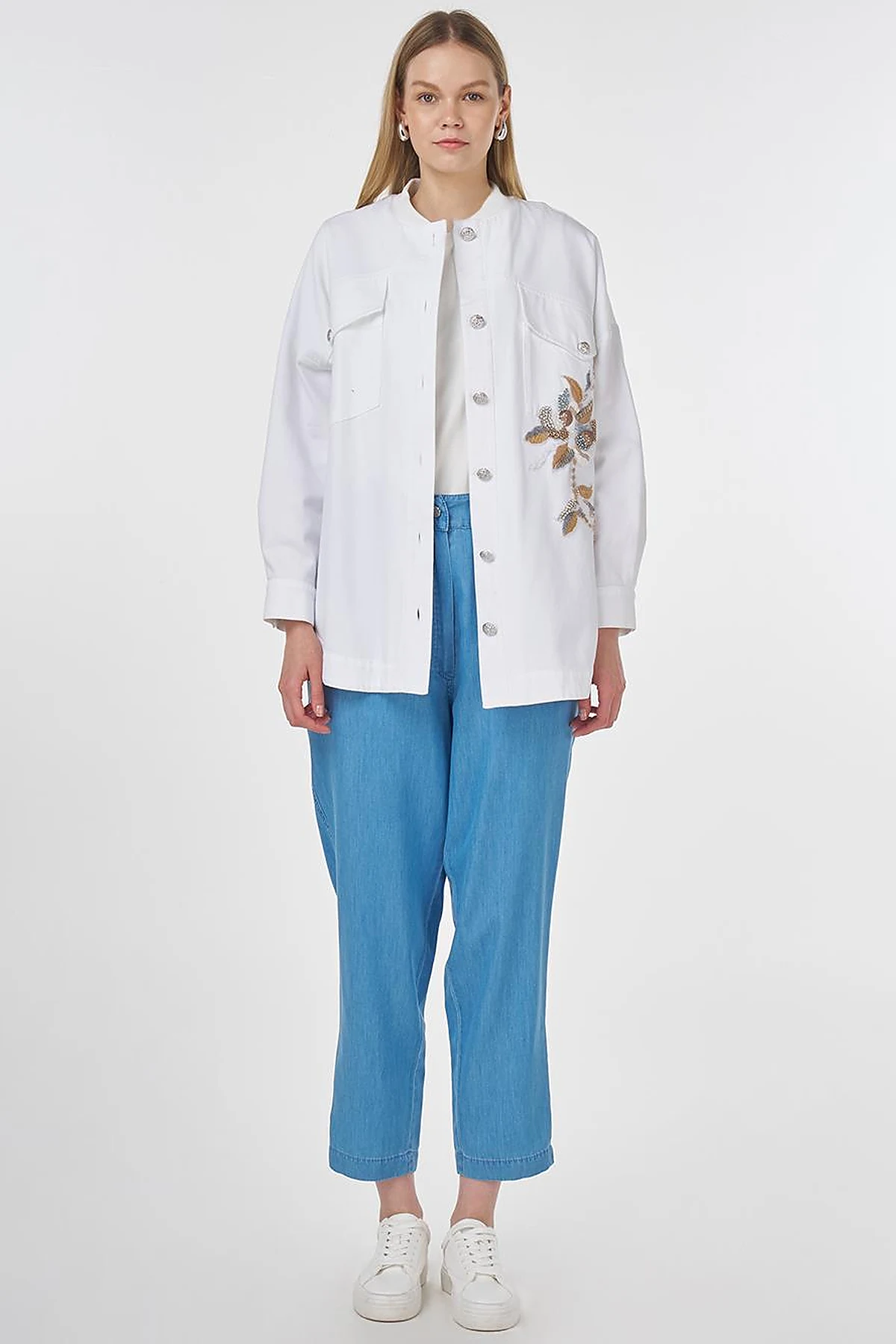 Embroidered Canvas Jacket Optic White 