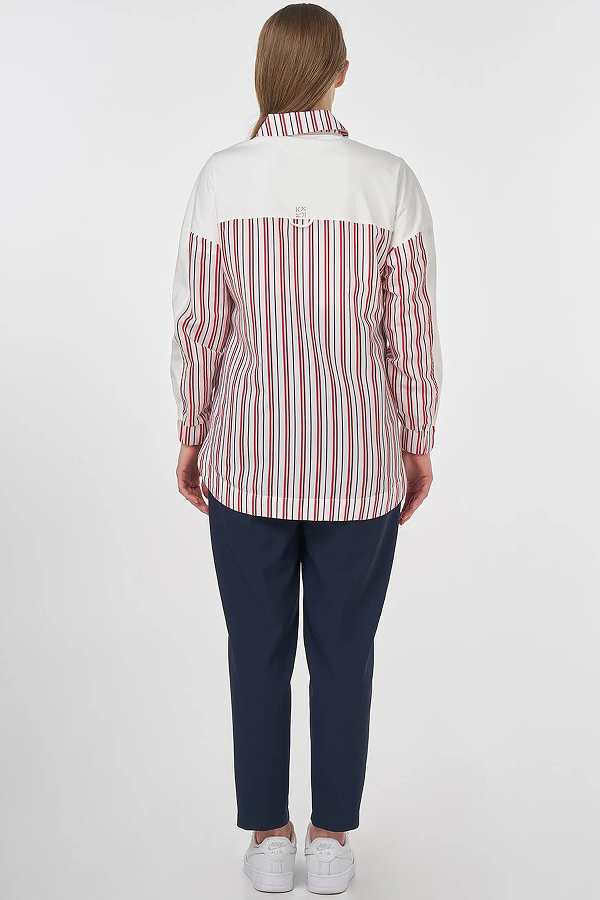 Stone-Embellished Modal Tunic Red