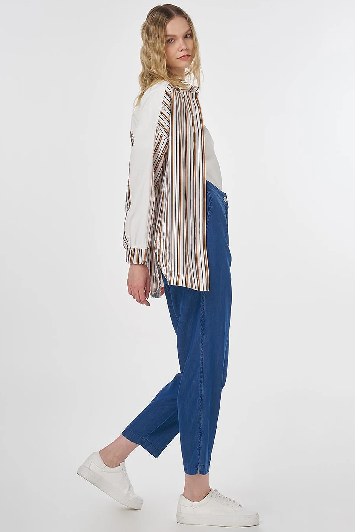 Stone-Embellished Modal Tunic Tobacco 