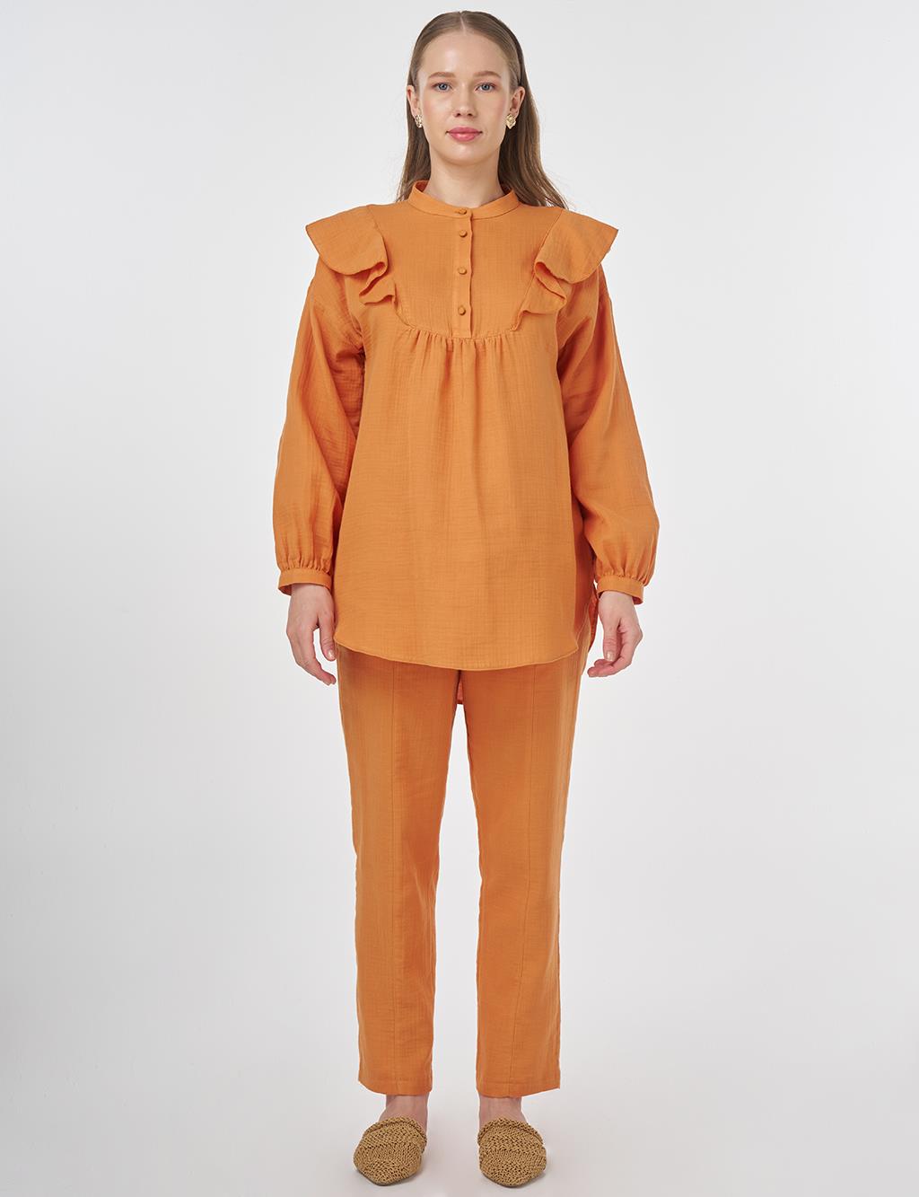 Ruffled Two-Piece Muslin Set Amber