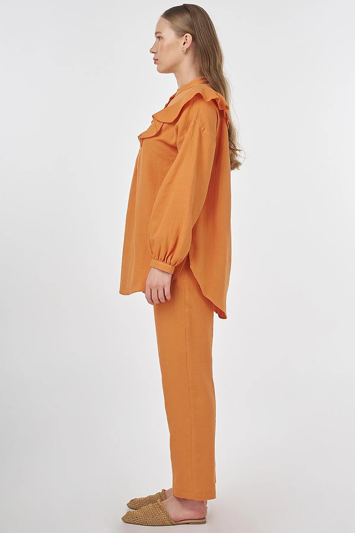 Ruffled Two-Piece Muslin Set Amber