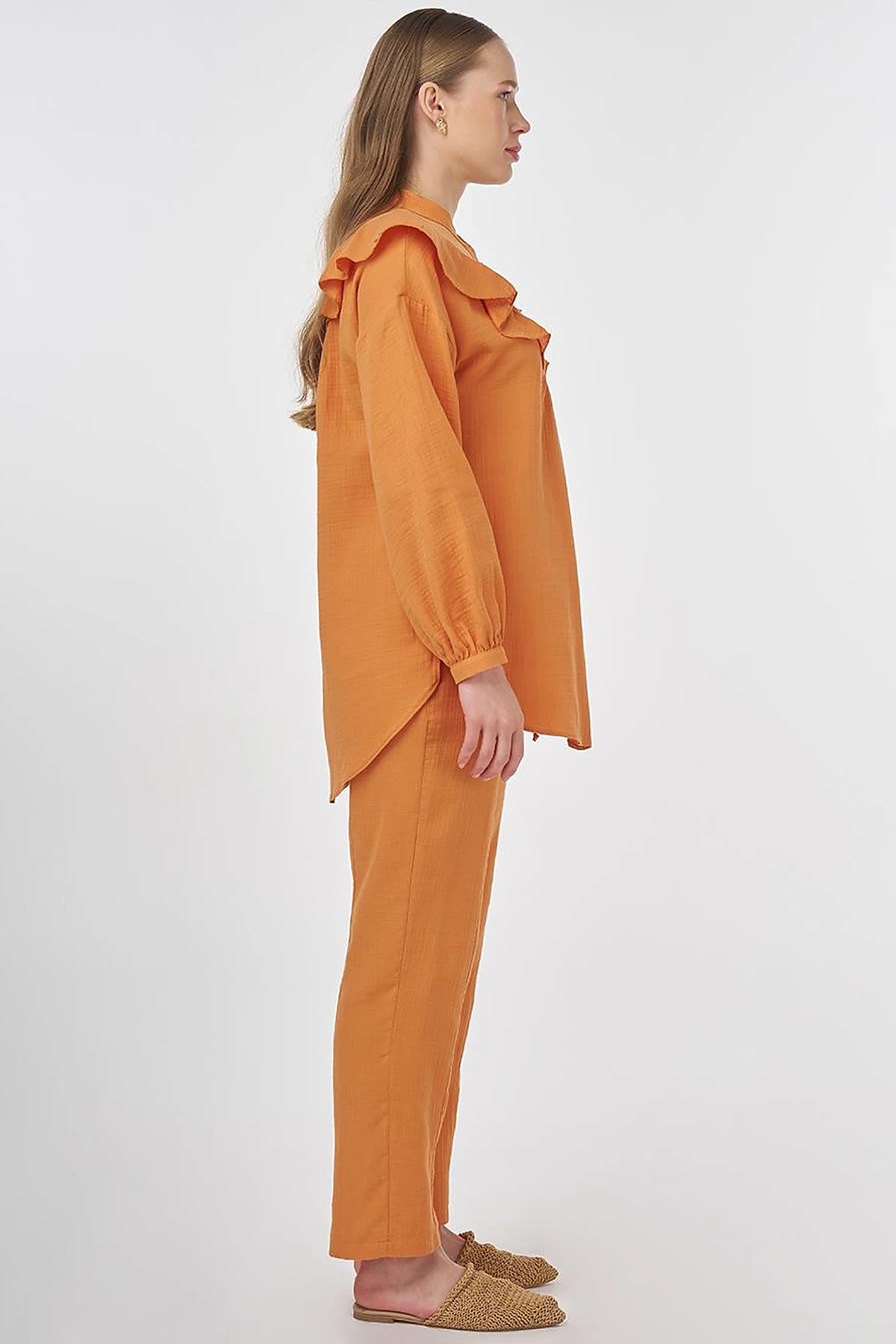 Ruffled Two-Piece Muslin Set Amber