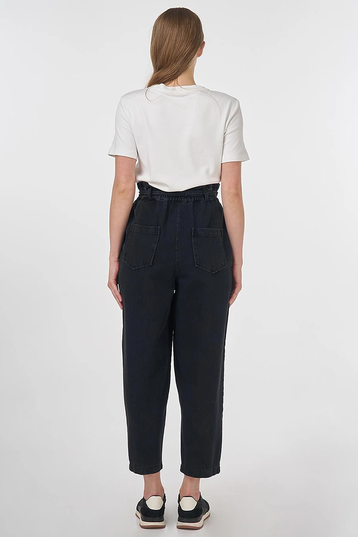 Rope Belt Detail Denim Pants Anthracite