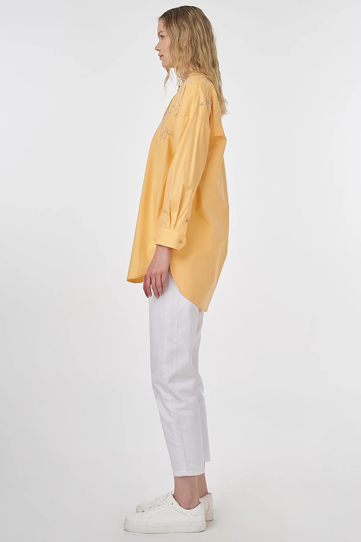 Embroidered Cotton Tunic Apricot