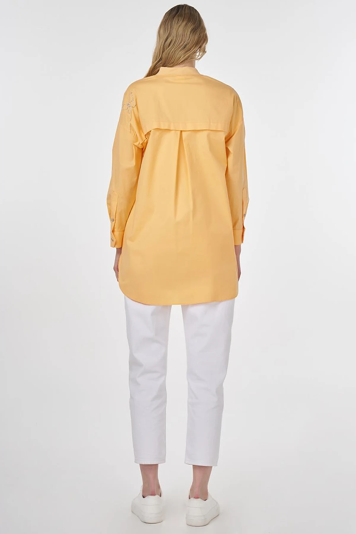 Embroidered Cotton Tunic Apricot