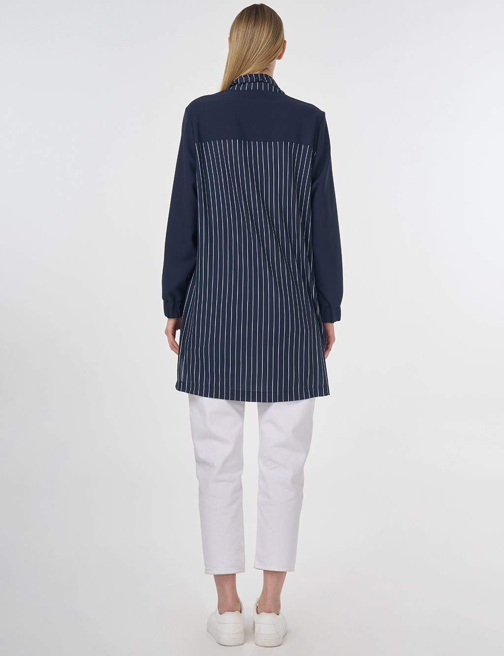 Striped Rayon Sweatshirt Dark Navy