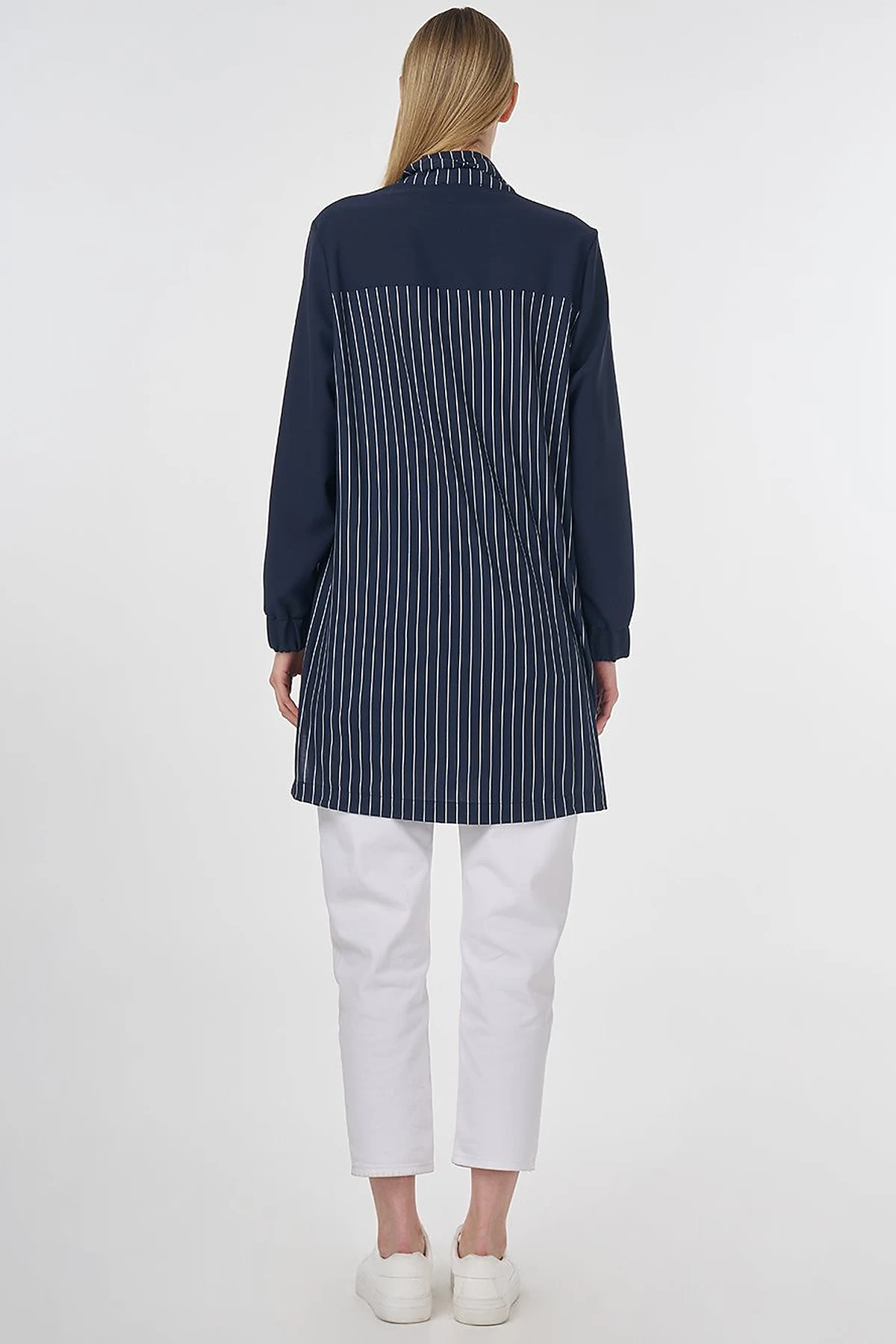 Striped Rayon Sweatshirt Dark Navy