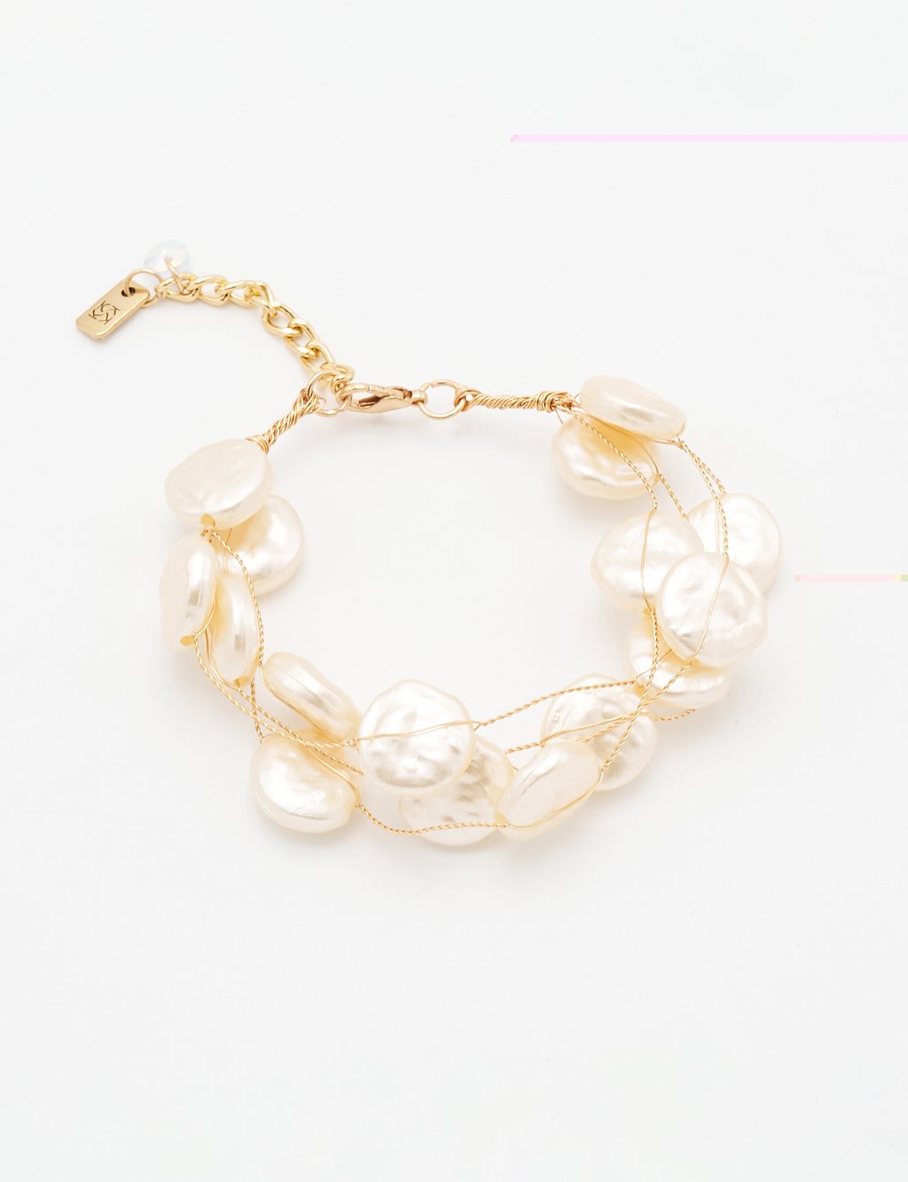 Multi-Pearl Figure Bracelet Gold