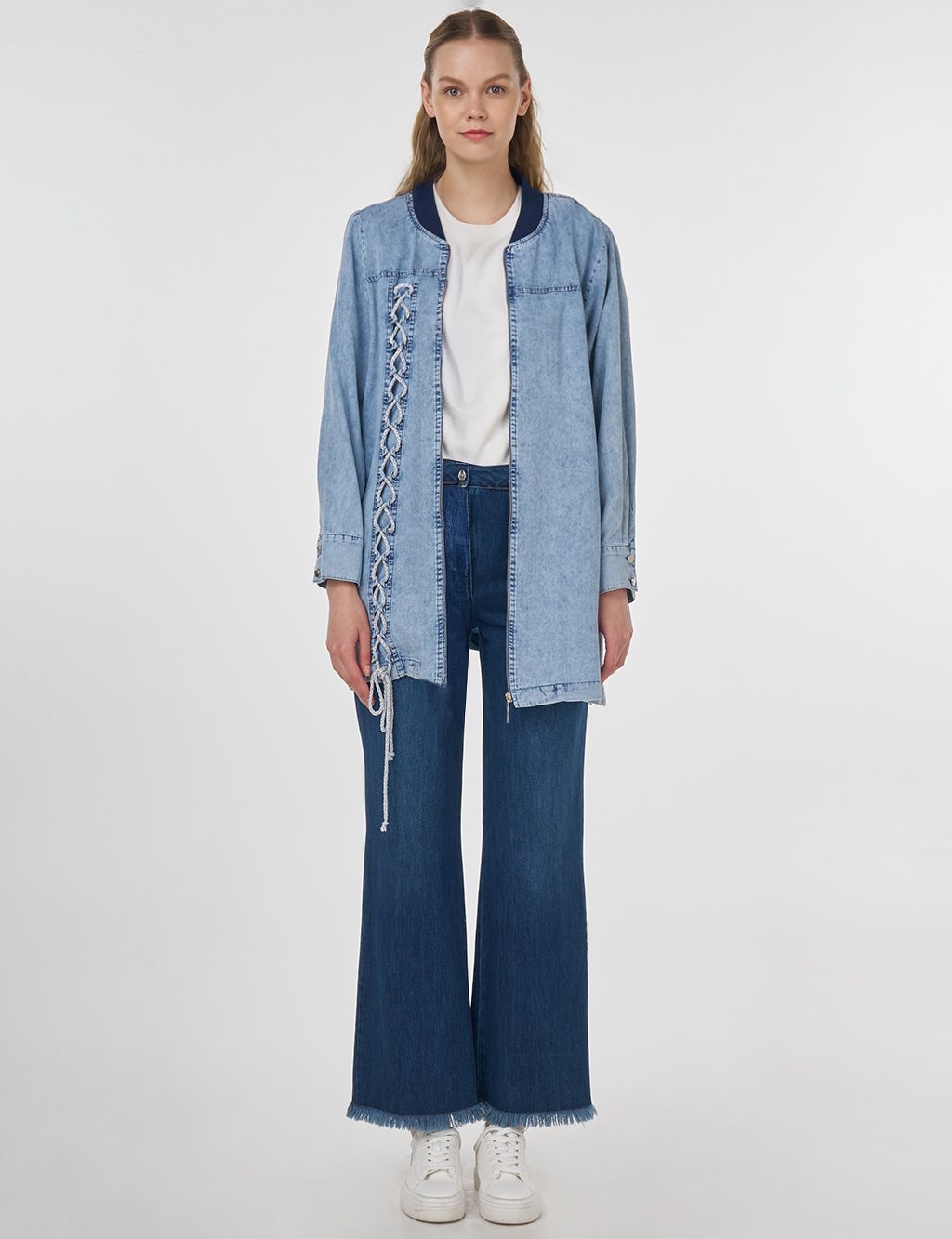 Drawstring Detail Lyocell Jacket Towel Washed 