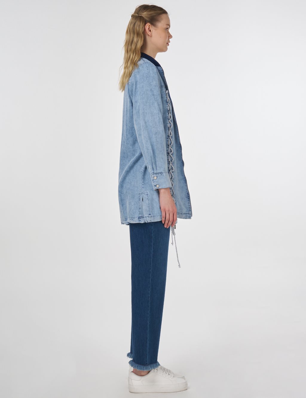 Drawstring Detail Lyocell Jacket Towel Washed 