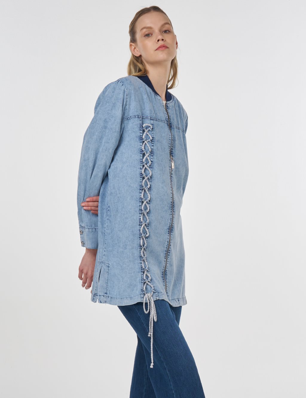 Drawstring Detail Lyocell Jacket Towel Washed 