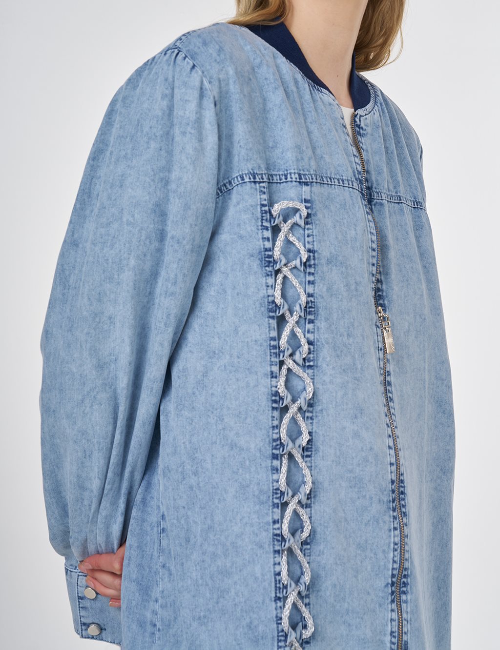 Drawstring Detail Lyocell Jacket Towel Washed 