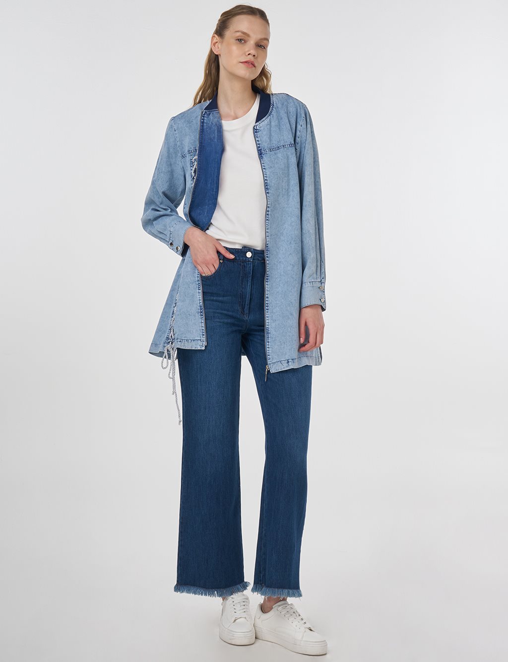 Drawstring Detail Lyocell Jacket Towel Washed 