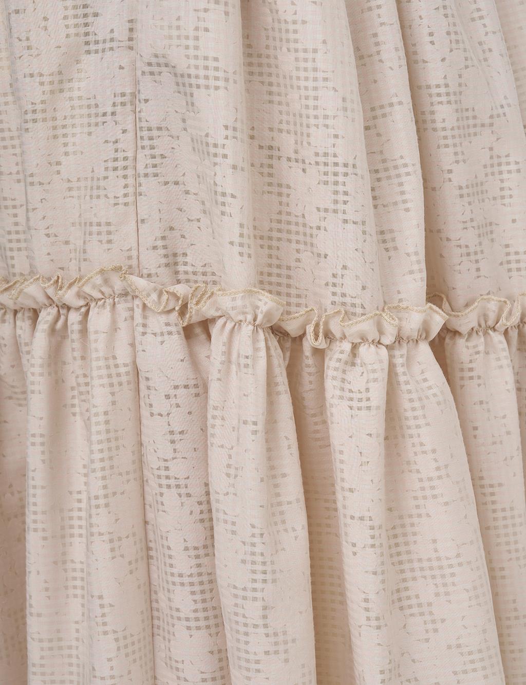  Floral Printed Ruffled Skirt Stone 