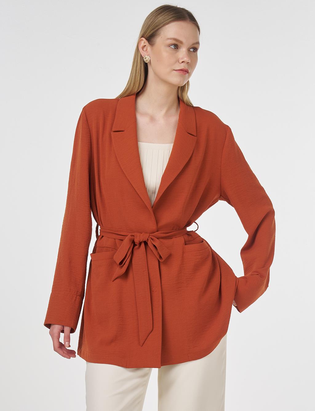 Belted Jacket Terracotta