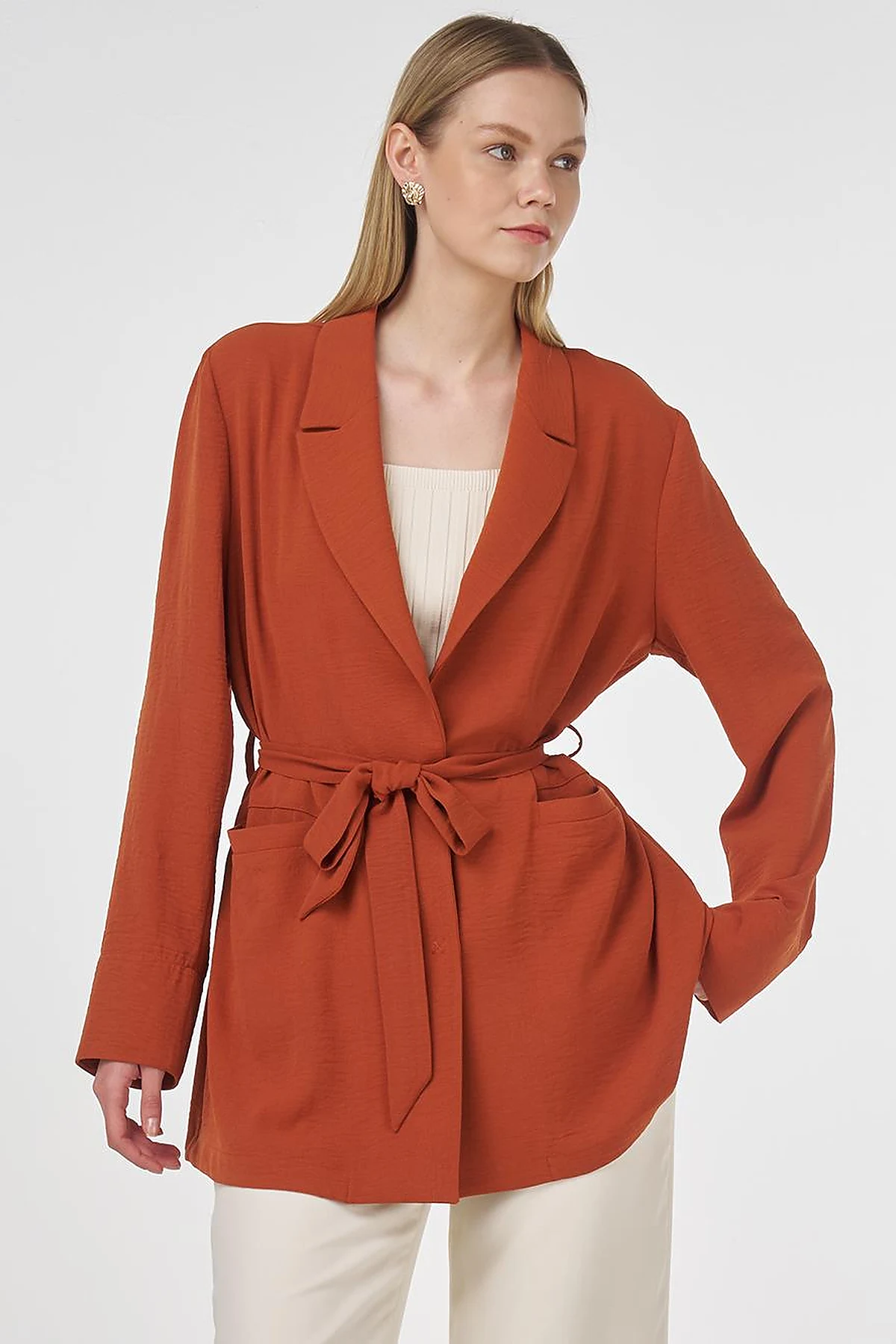 Belted Jacket Terracotta