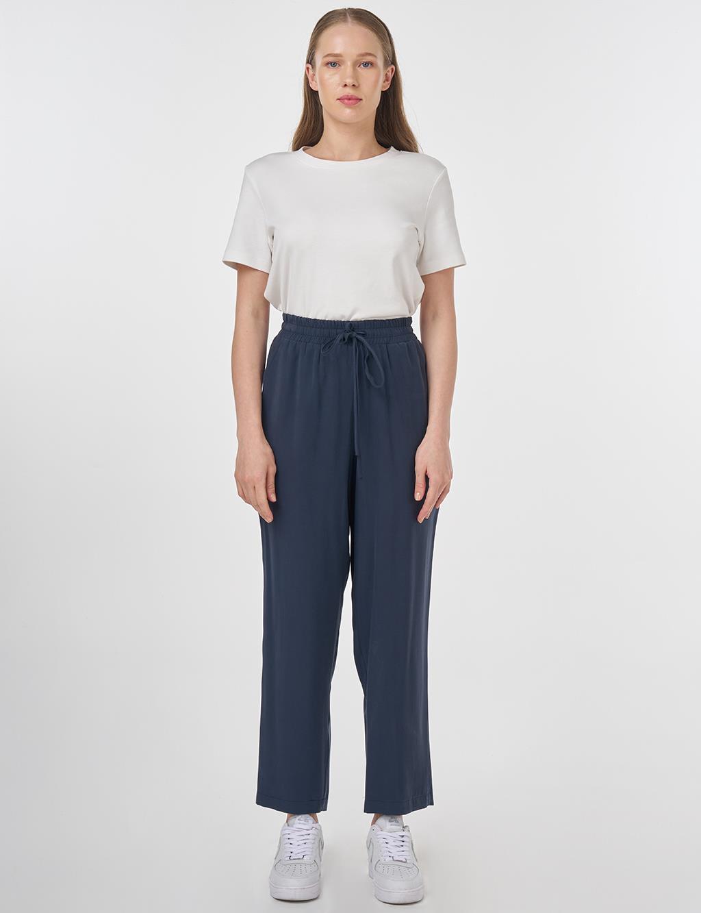 Drawstring Modal Pants Dark Navy 