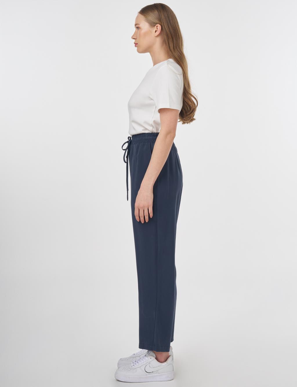 Drawstring Modal Pants Dark Navy 