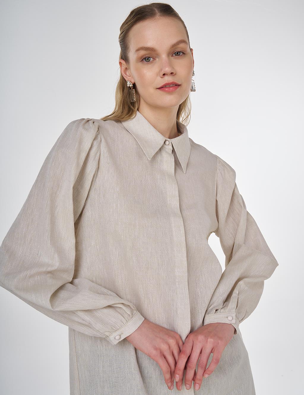  Printed Cotton Tunic Beige