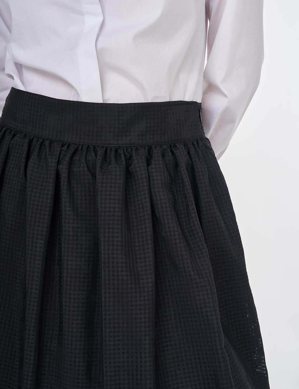 Floral Printed Ruffled Skirt Black 