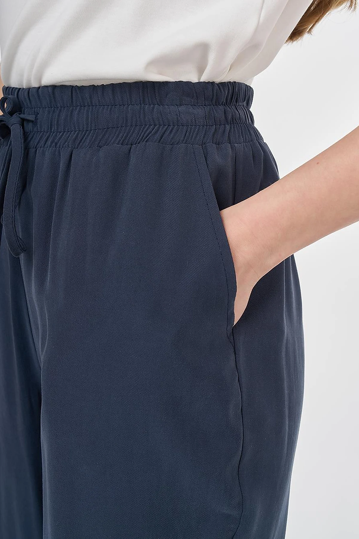 Drawstring Modal Pants Dark Navy 