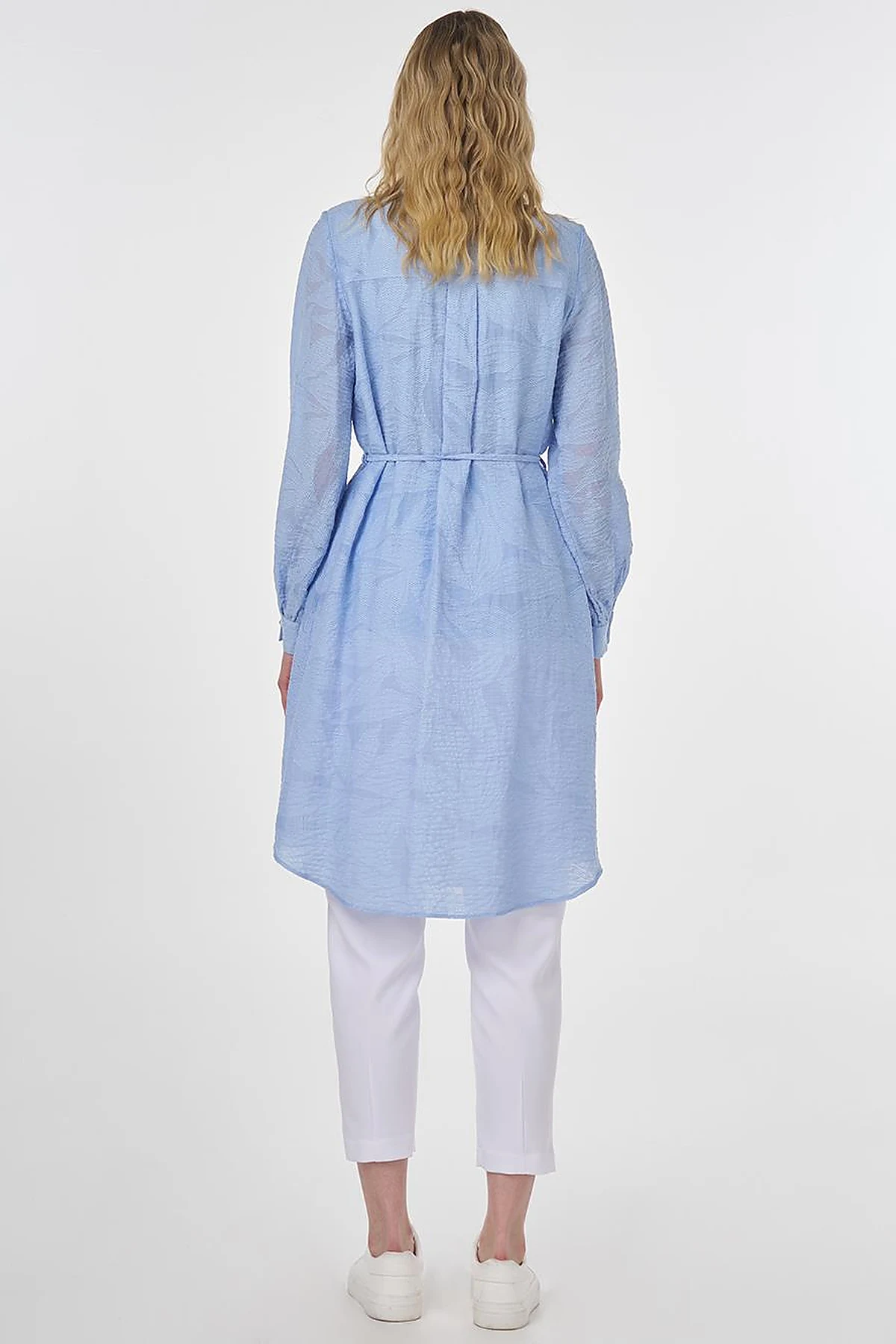Drawstring Viscose Tunic in Dusty Gray