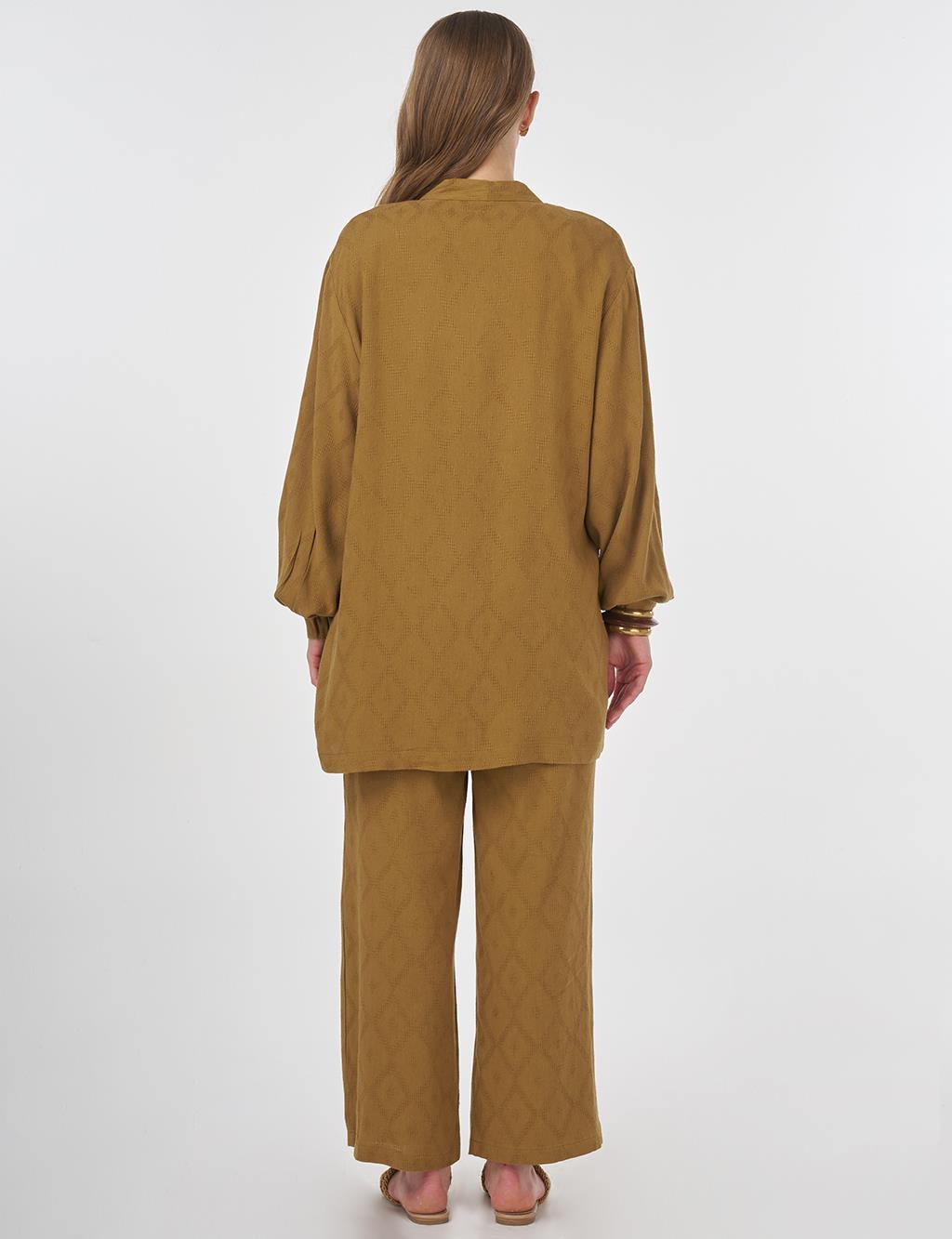 Drawstring Viscose Two-Piece Set Dark Olive