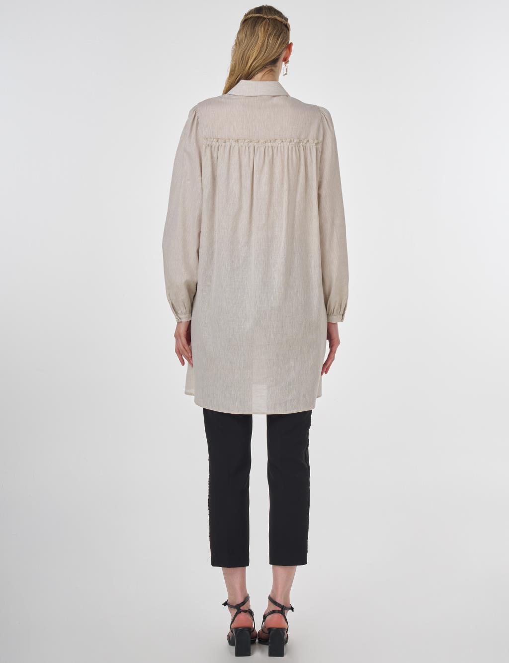  Printed Cotton Tunic Beige