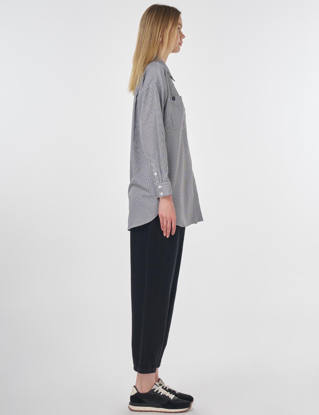 Tek Cepli Basic Tunik Siyah 