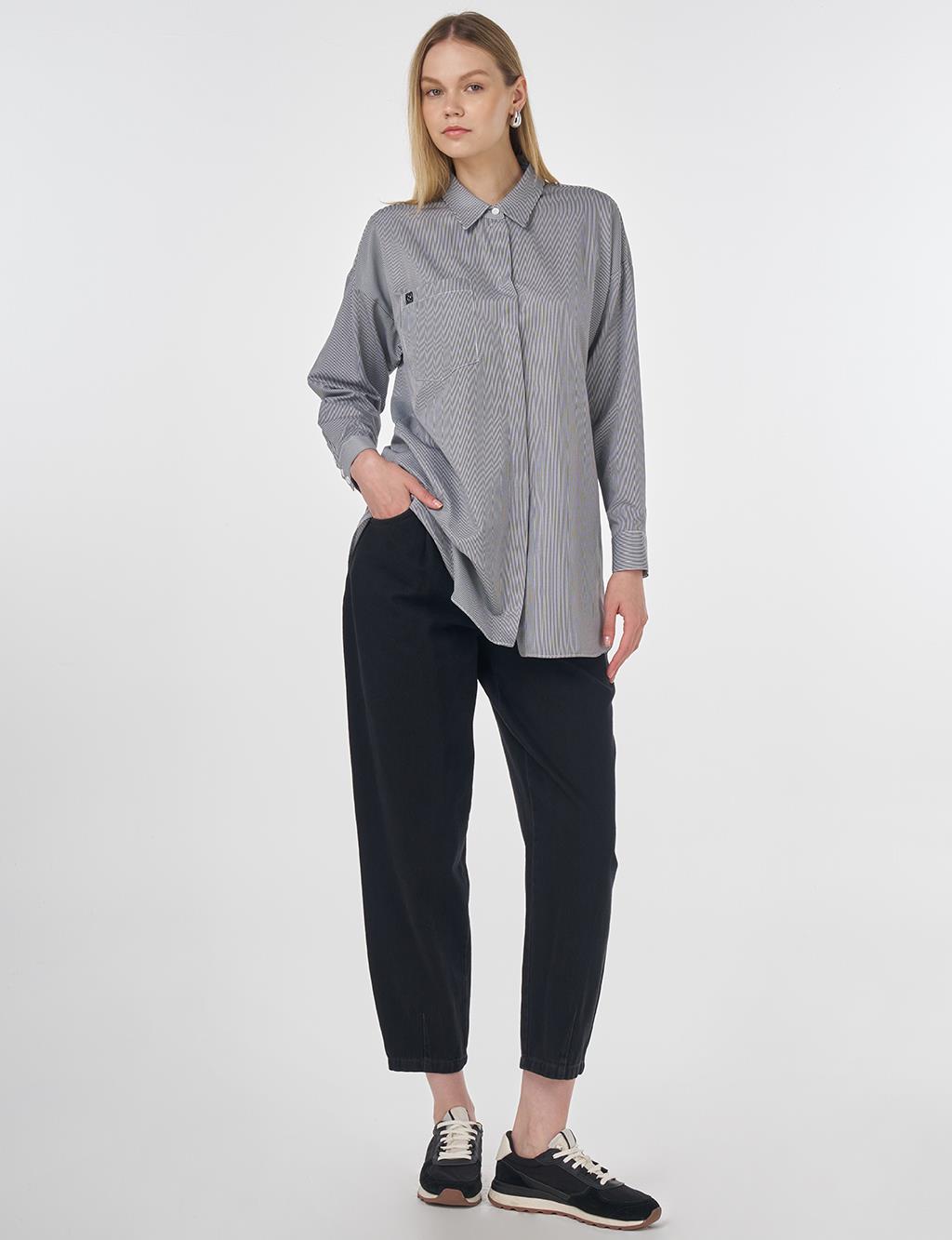 Tek Cepli Basic Tunik Siyah 