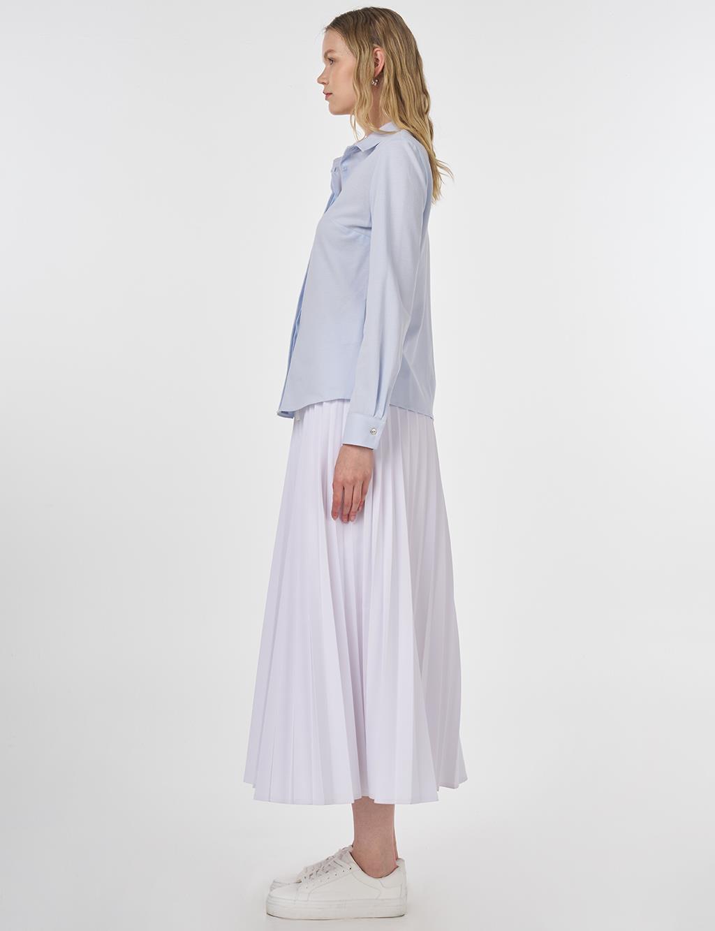 Shirt Collar Blouse Blue