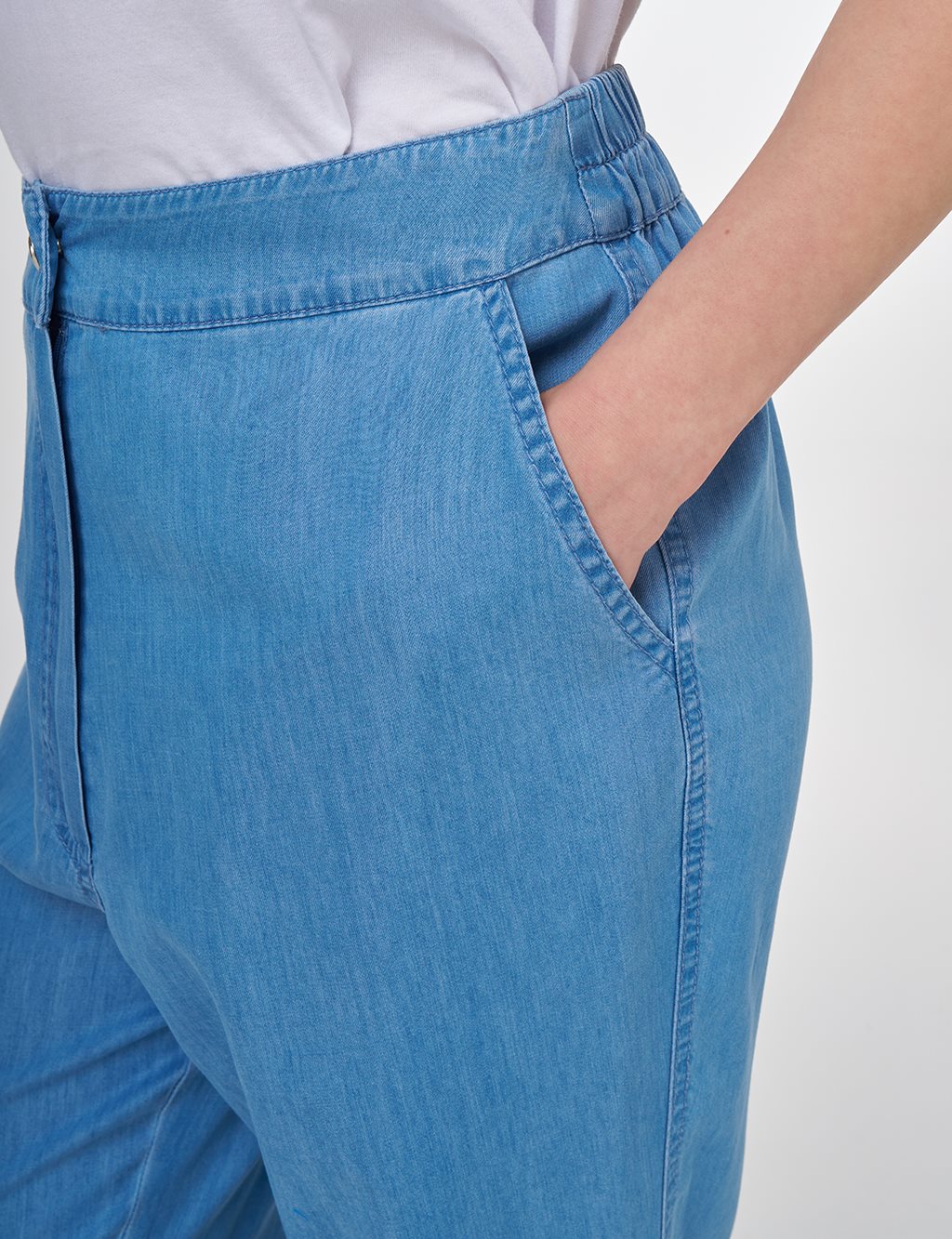 Relaxed Fit Lyocell Pants Ice Blue