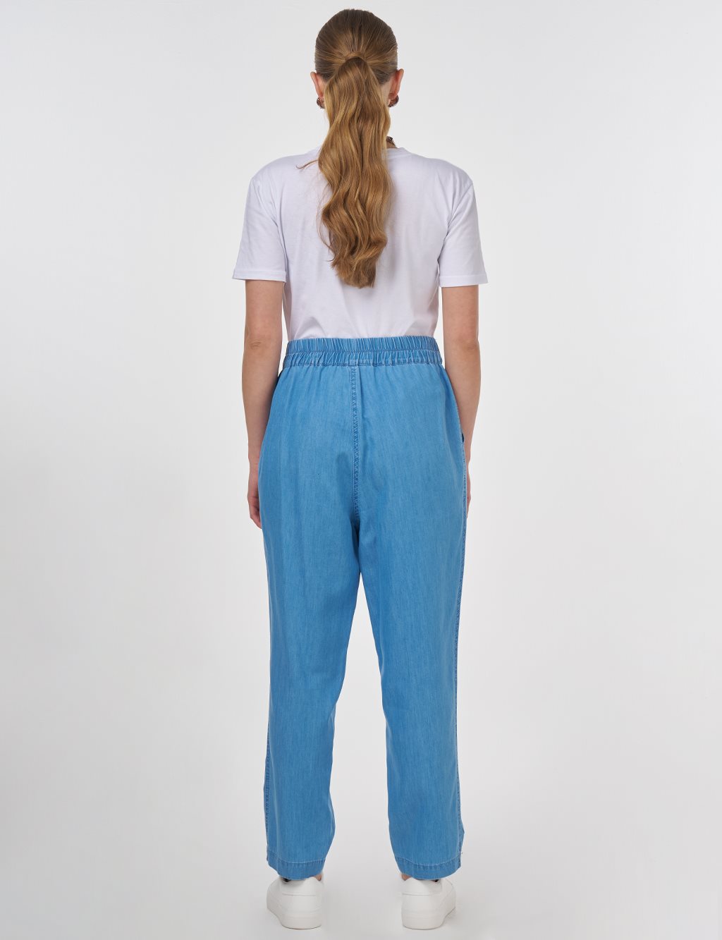 Relaxed Fit Lyocell Pants Ice Blue