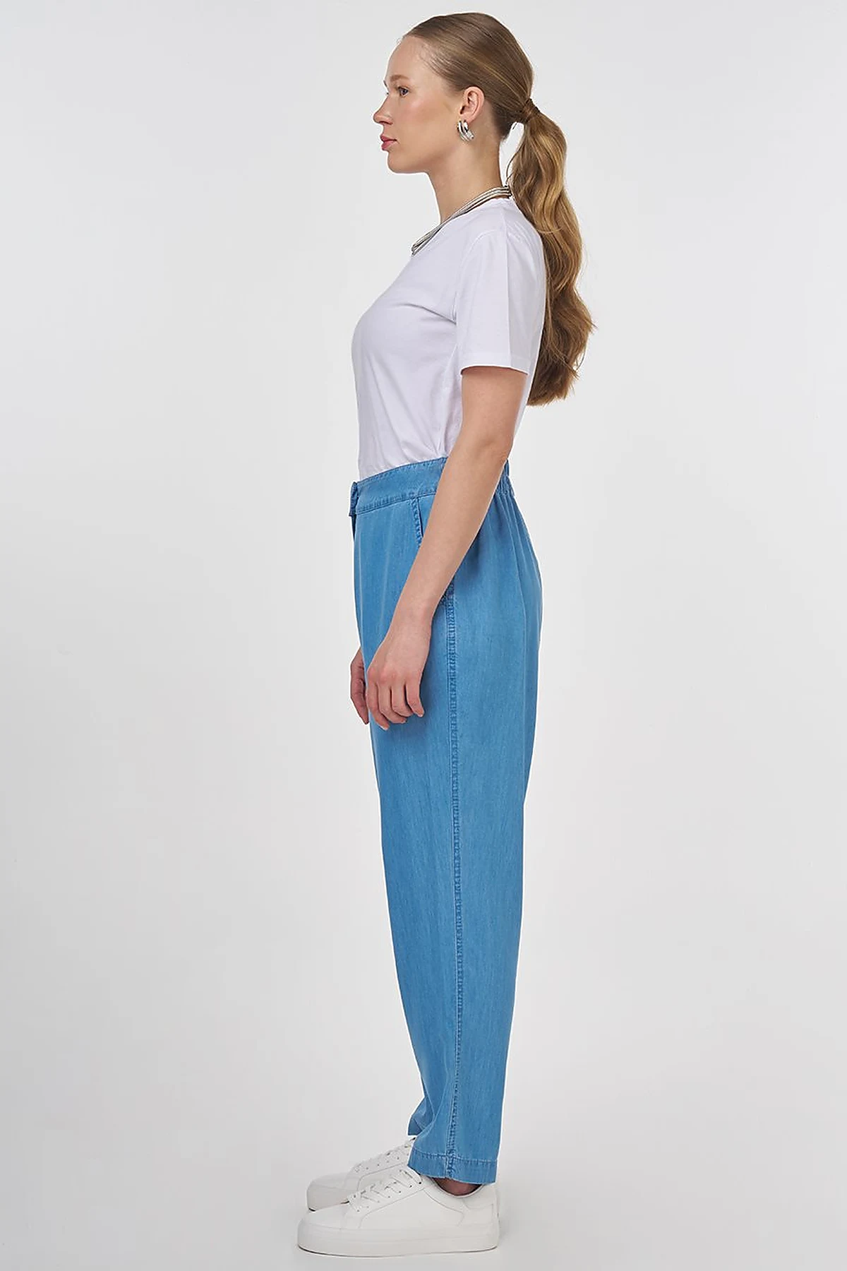 Rahat Kesim Denim Pantolon Buz Mavisi