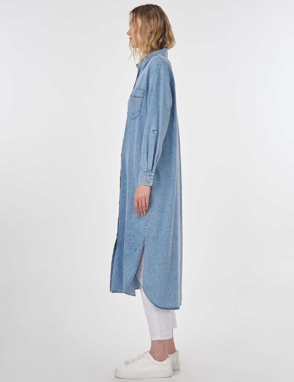 Lyocell Long Tunic with Towel Wash