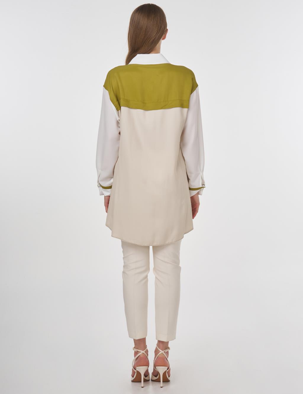 Embroidered Viscose Tunic Stone