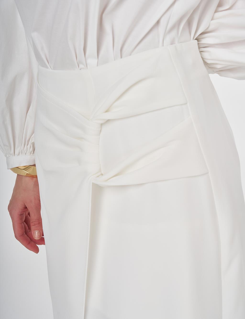 Crepe Wrap Skirt Optical White