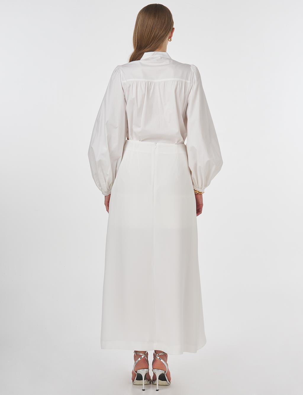 Crepe Wrap Skirt Optical White