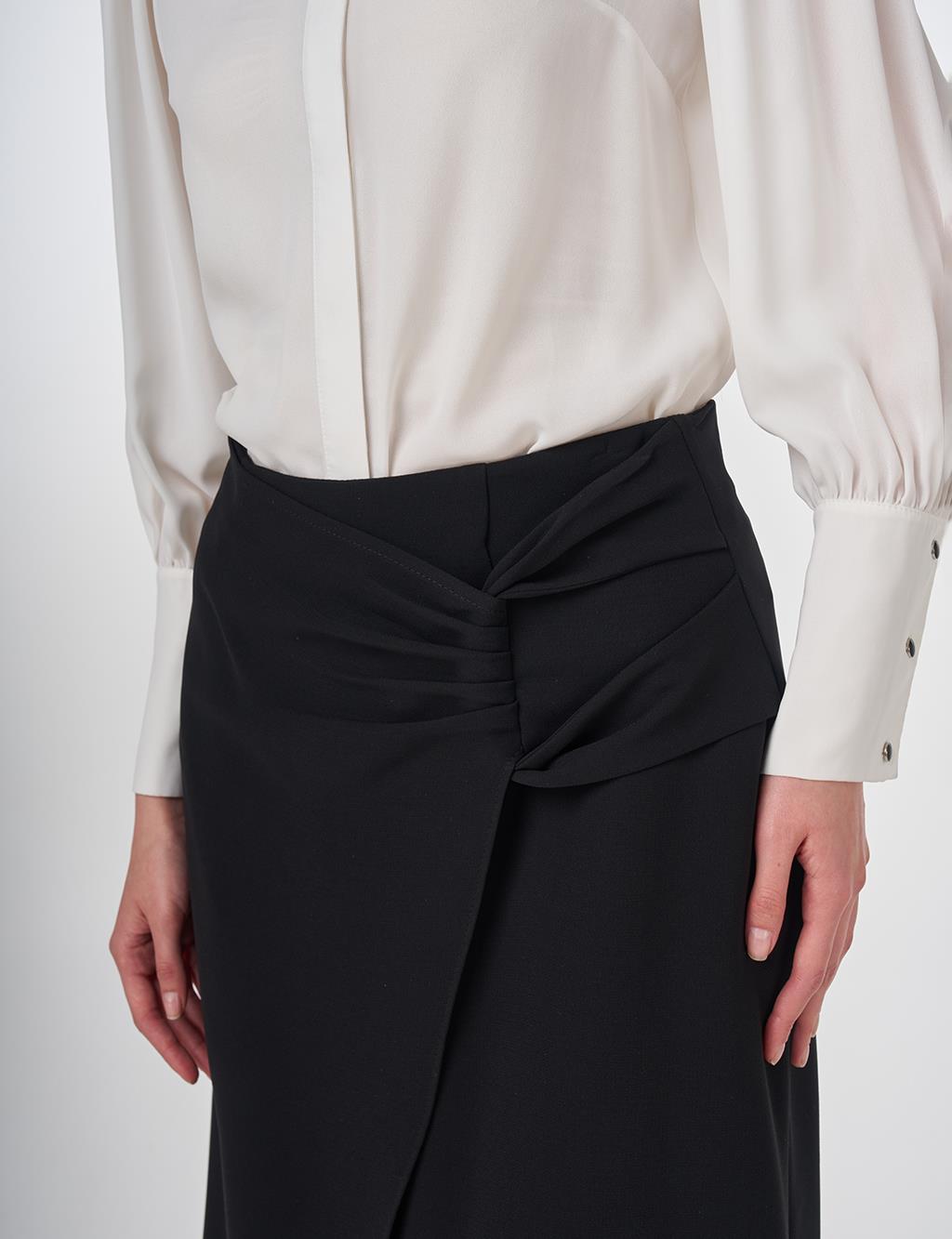 Crepe Wrap Skirt Black 