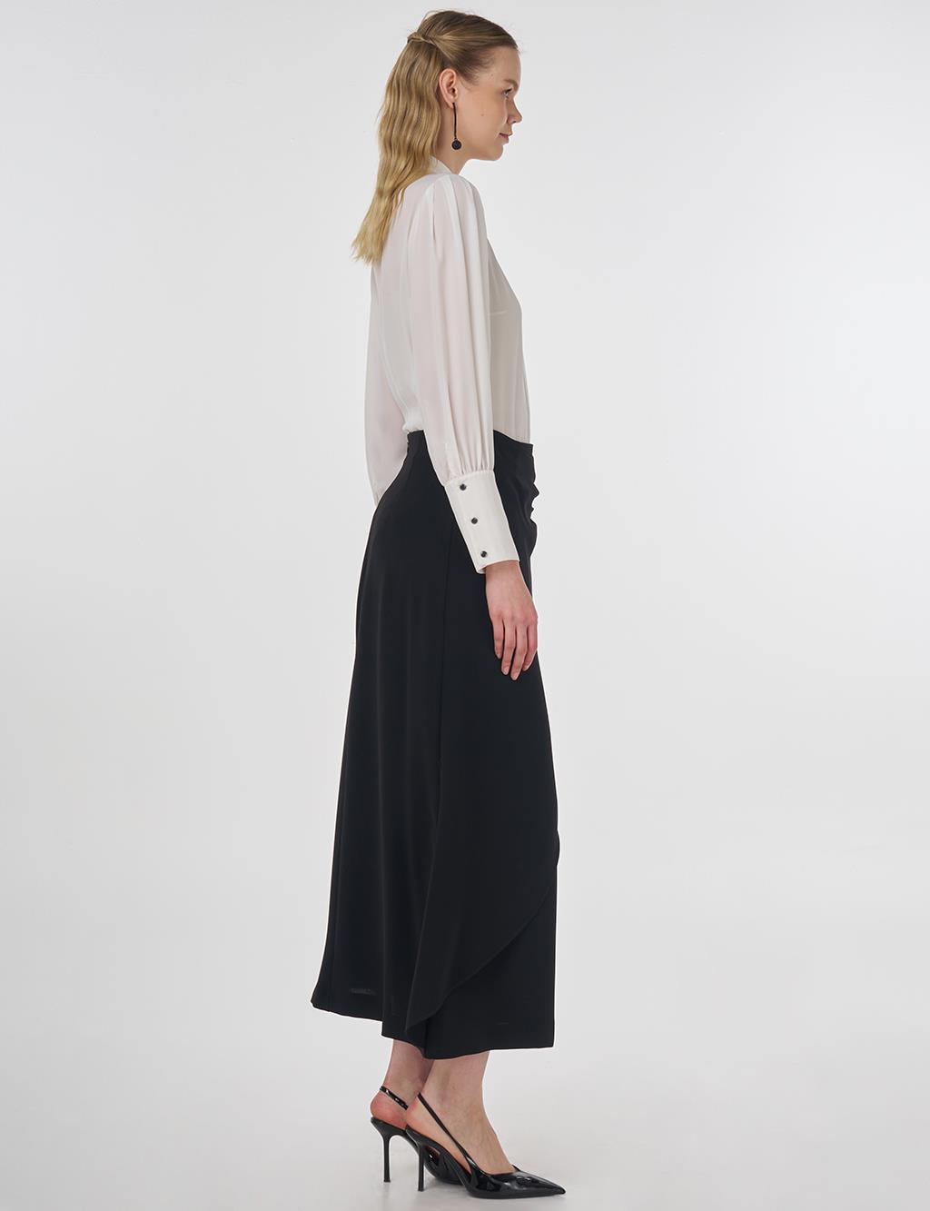 Crepe Wrap Skirt Black 