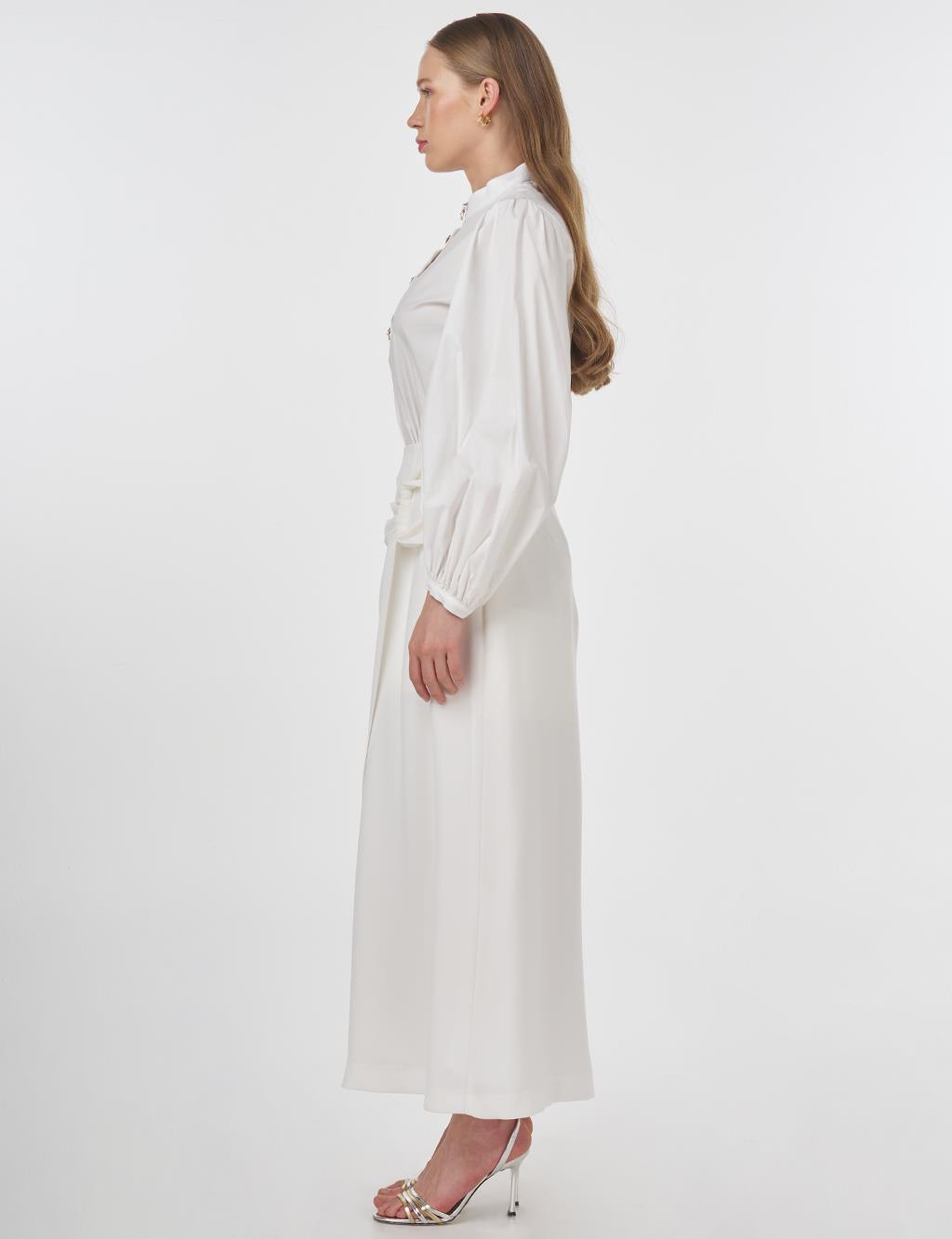 Crepe Wrap Skirt Optical White