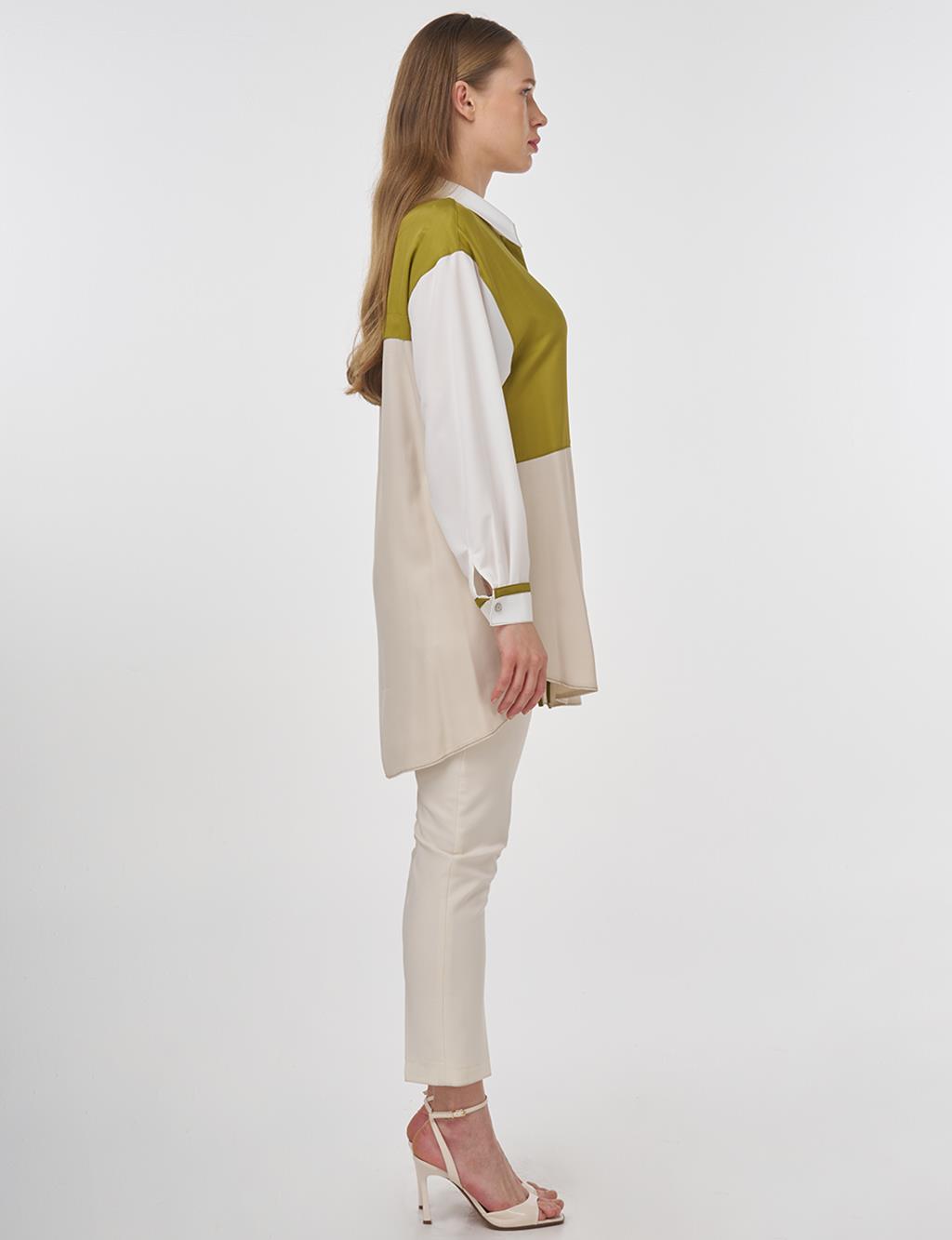 Embroidered Viscose Tunic Stone
