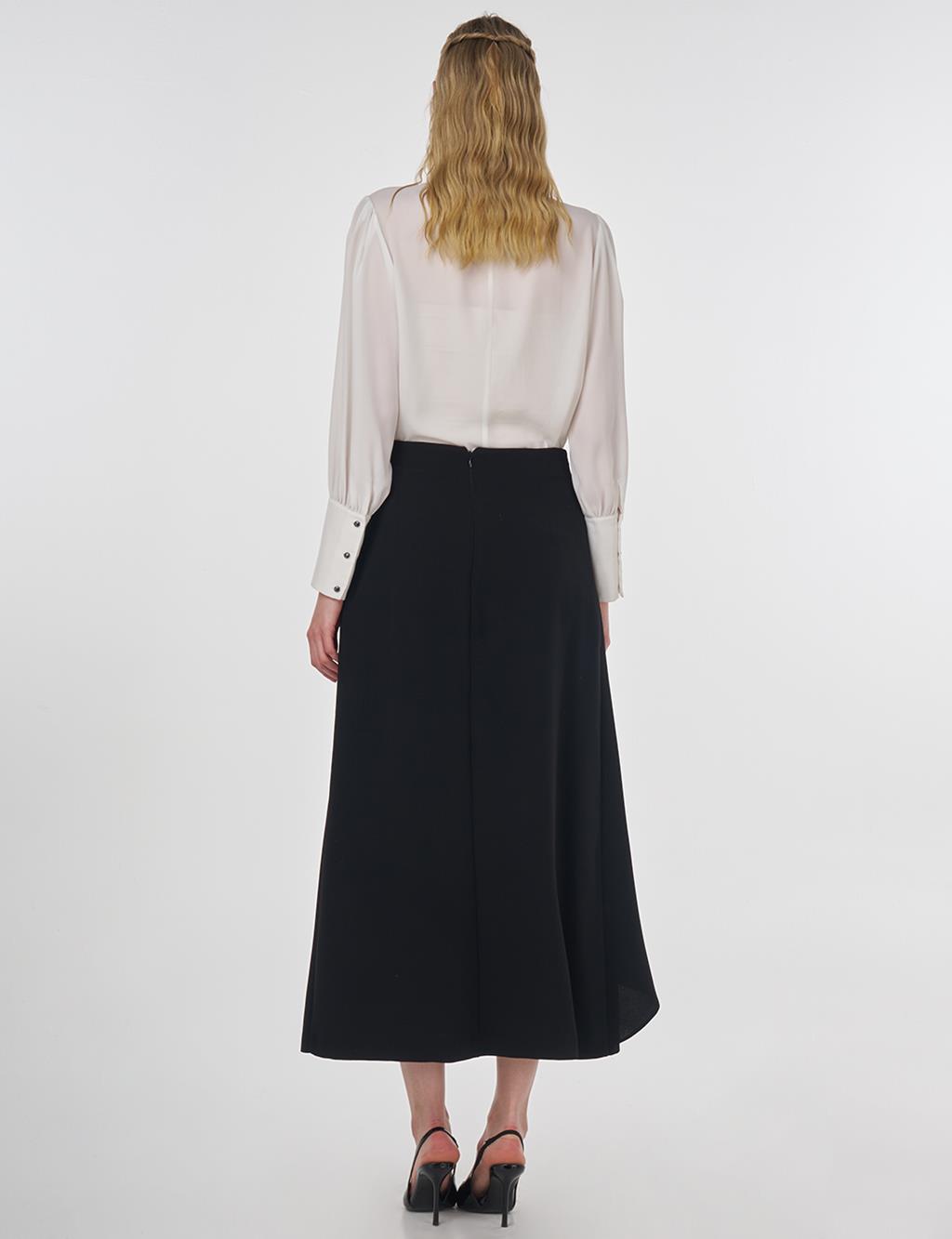 Crepe Wrap Skirt Black 