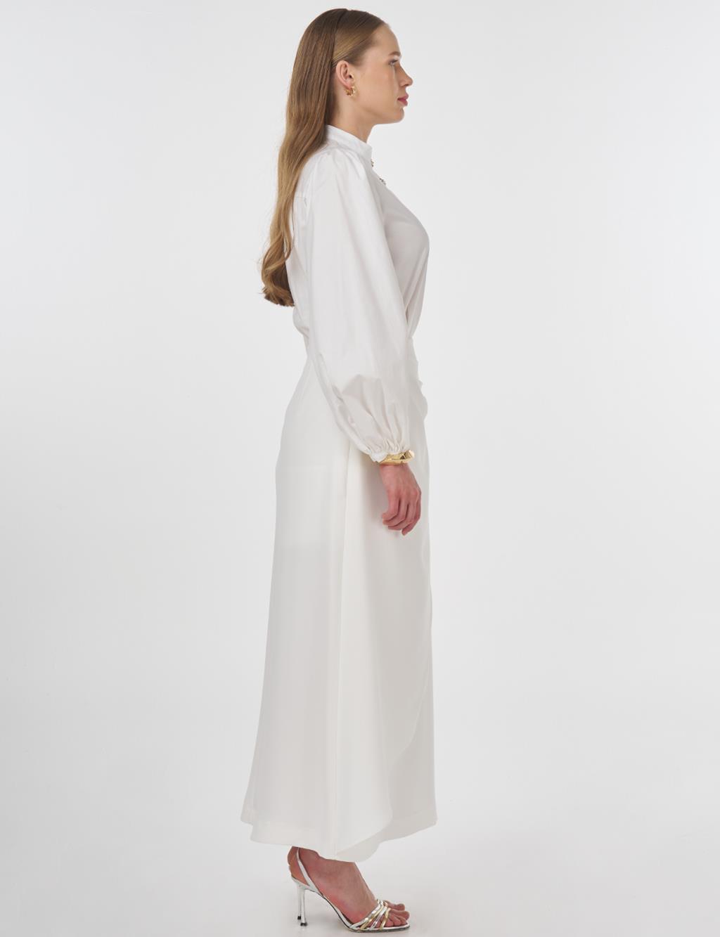 Crepe Wrap Skirt Optical White