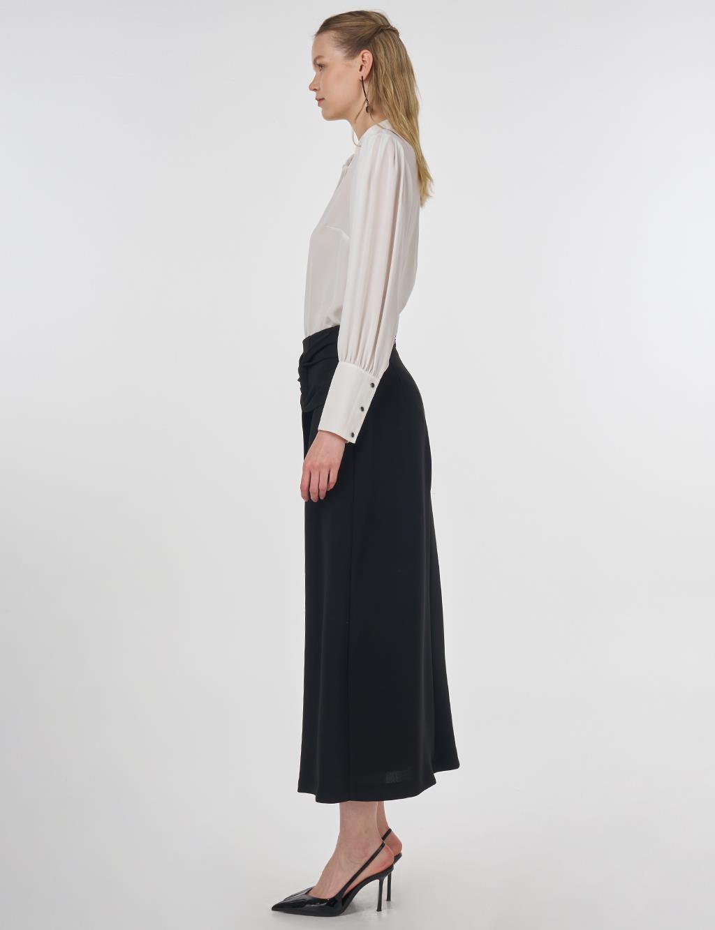 Crepe Wrap Skirt Black 