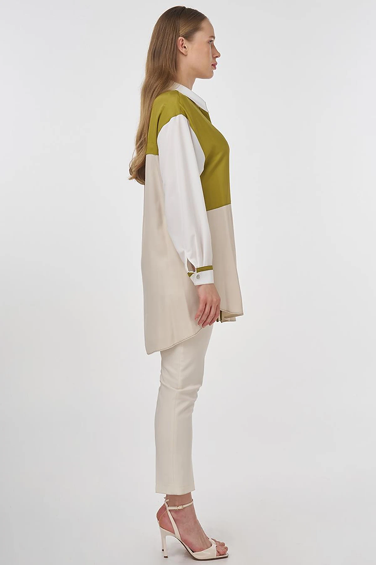 Embroidered Viscose Tunic Stone