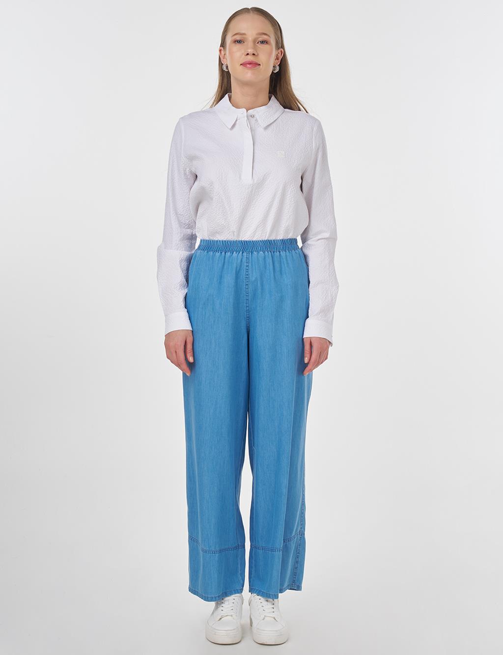 Relaxed Fit Lyocell Trousers Ice Blue